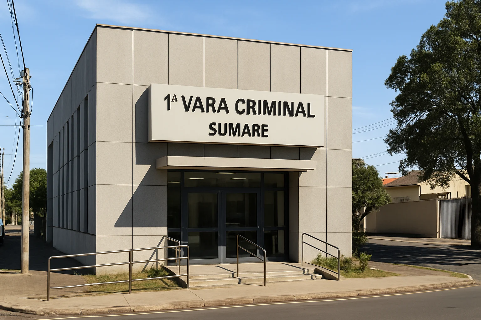 Fachada da 1ª Vara Criminal de Sumaré, local da sentença do caso de feminicídio